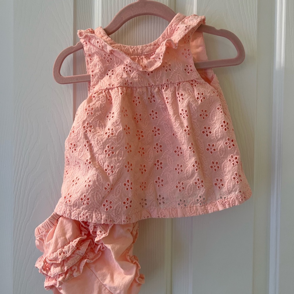 NWOT Janie and Jack 6-12 months pink set.